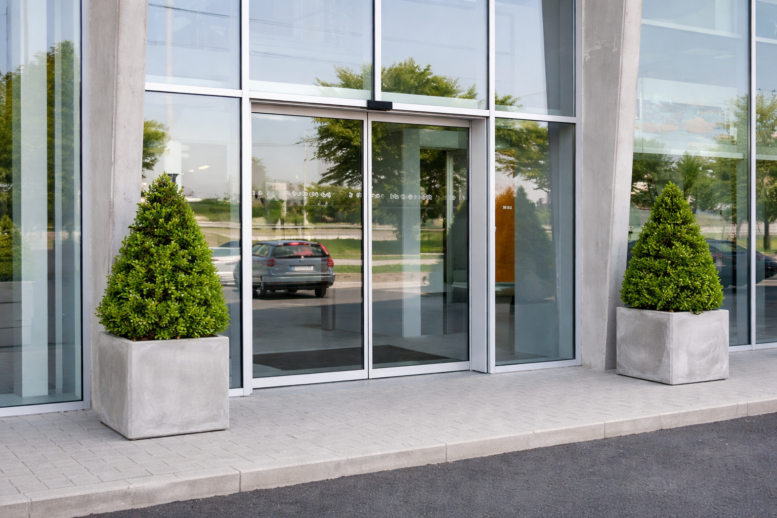 puerta automática de cristal